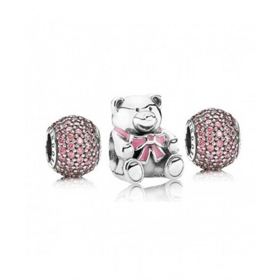 Pandora Charm-Pink For A Girl Jewelry UK Sale