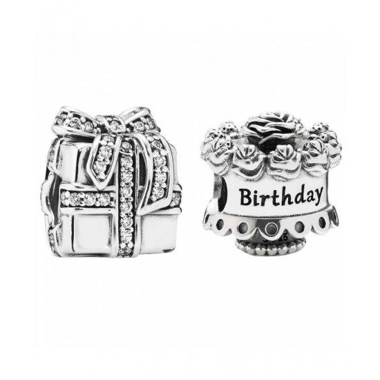 Pandora Charm-Silver Birthday Surprises Jewelry UK Sale