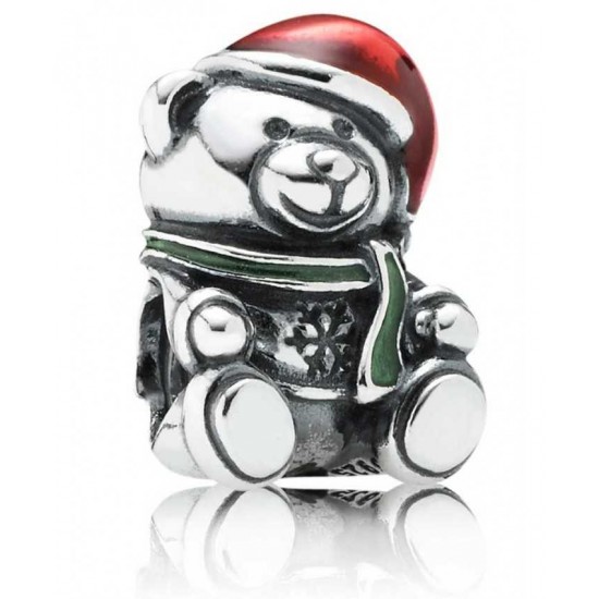 Pandora Charm-Silver Enamel Teddy Bear Jewelry UK Sale