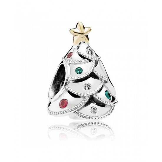 Pandora Charm-Silver 14ct Gold Festive Tree