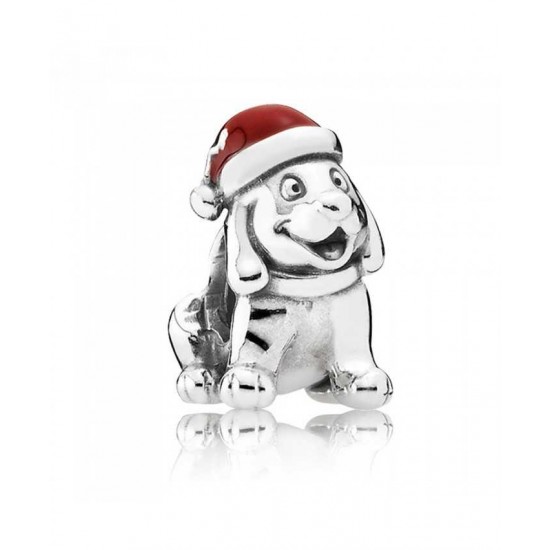 Pandora Charm-Silver Christmas Puppy