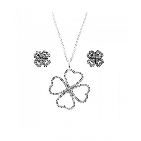 Pandora Jewellery Set-Silver Petals Of Love