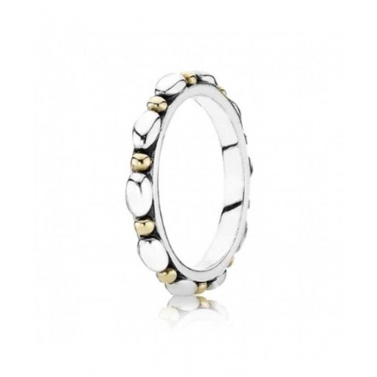 Pandora Ring-Silver 14ct Gold Oval Bead