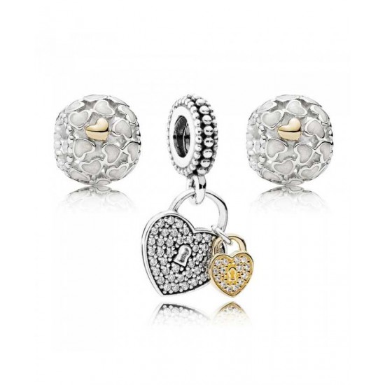 Pandora Charm-Love Locked Jewelry UK Sale