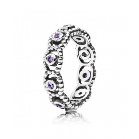 Pandora Ring-Silver Purple Cz Romance