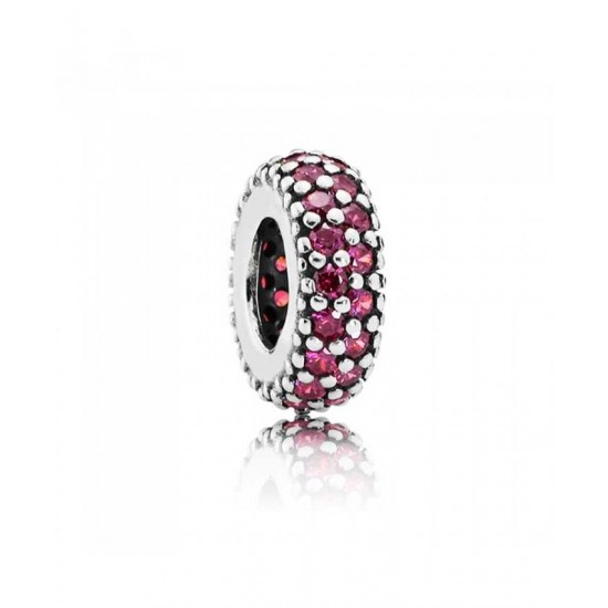 Pandora Spacer-Silver Red Pave Cubic Zirconia Jewelry UK Sale