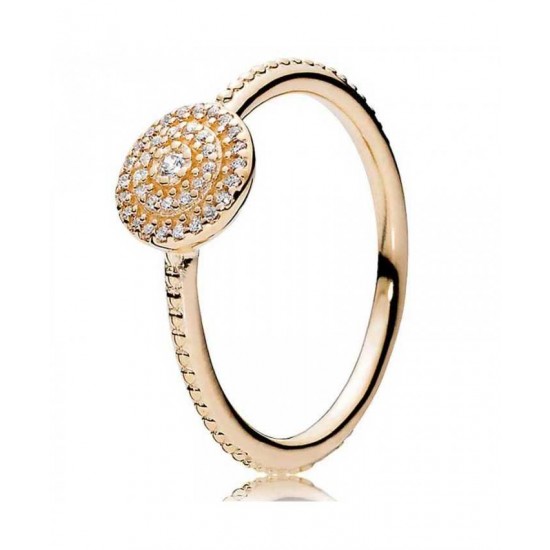 Discount Pandora Ring-14ct Gold Radiant Elegance