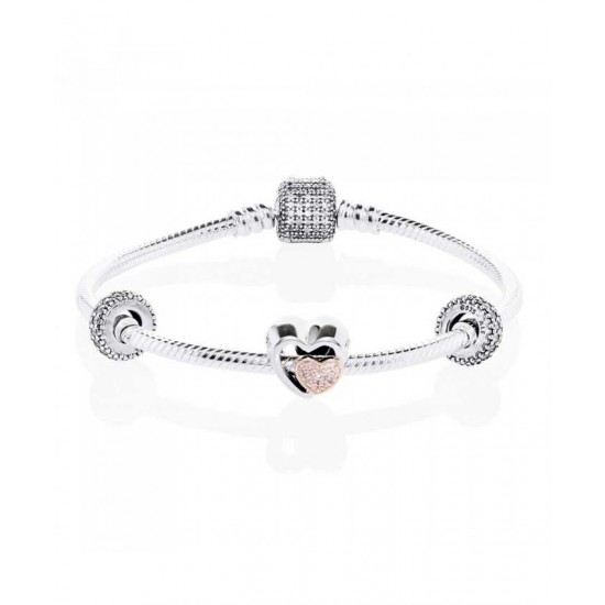 Pandora Bracelet-Two Hearts Are One Complete Jewelry UK Sale