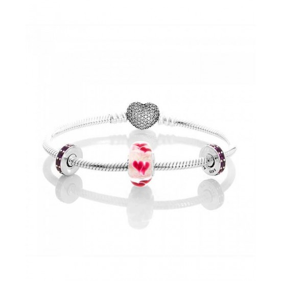 Pandora Bracelet-Wild Hearts Complete Jewelry UK Sale