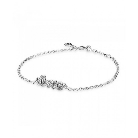 Pandora Bracelet-Silver Cubic Zirconia Love