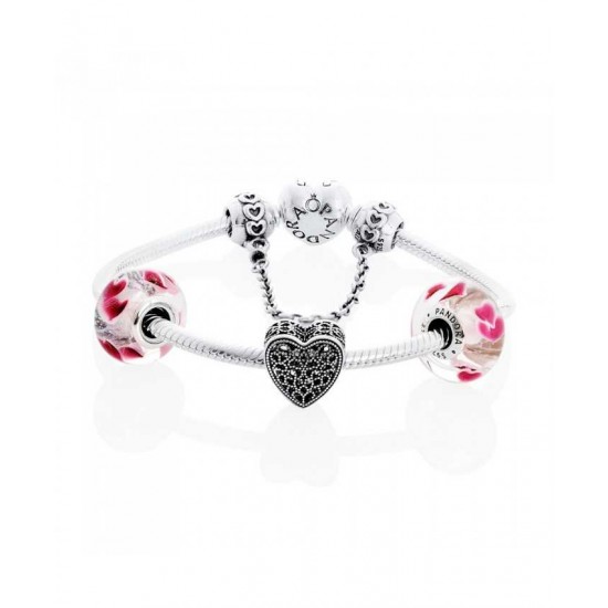 Pandora Bracelet-Amazed By Love Complete Jewelry UK Sale