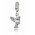 Pandora Charm-Silver Gold Cubic Zirconia Dove Dropper