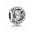 Pandora Charm-Silver Cubic Zirconia Vintage F Swirl