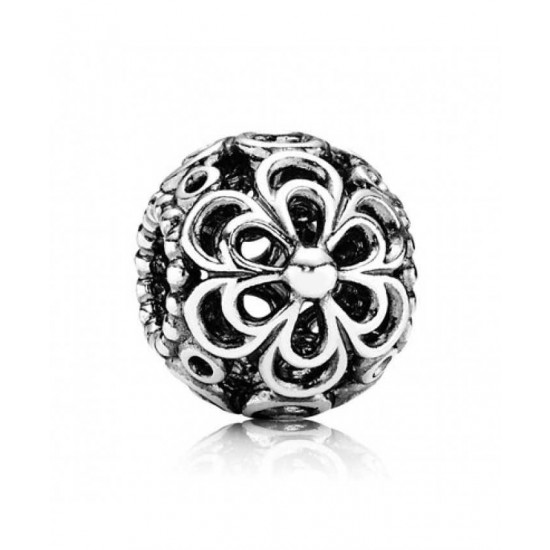 Pandora Charm-Silver Floral Criss Cross Bead