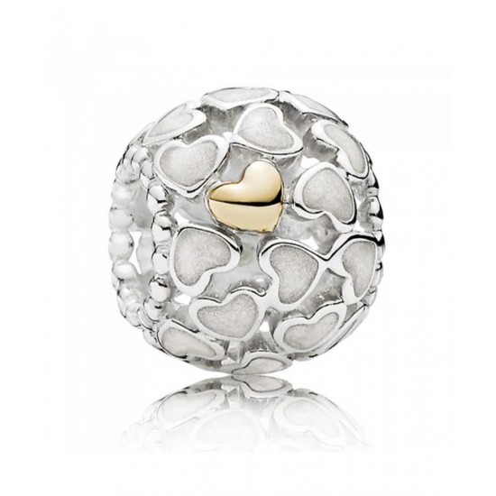 Pandora Charm-Silver 14ct Gold Abundance Of Love Openwork