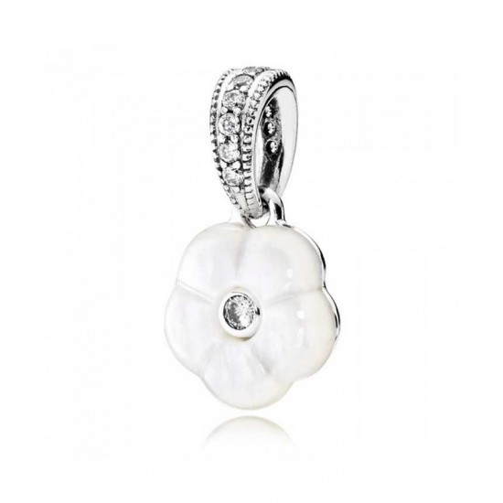 Pandora Charm-Silver Luminous Floral Pendant