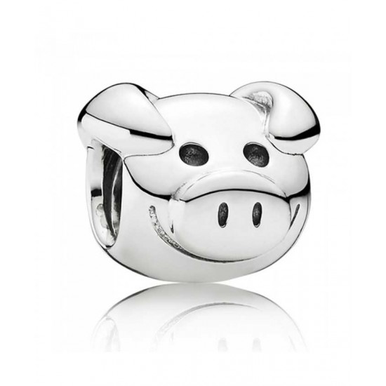 Pandora Charm-Silver Playful Pig