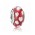 Pandora Charm-Red And White Hearts Murano Glass Bead
