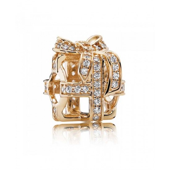 Pandora Charm-14ct Gold All Wrapped Up Openwork