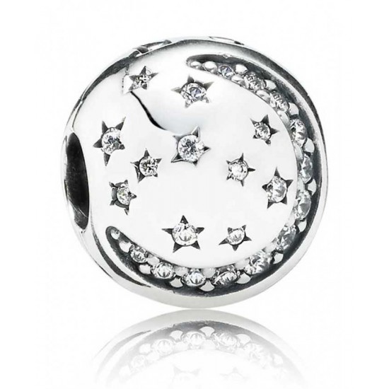 Pandora Clip-Silver Twinkling Night Jewelry UK Sale