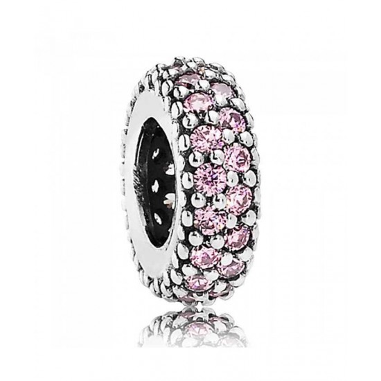 Pandora Spacer-Silver Fancy Pink Cubic Zirconia