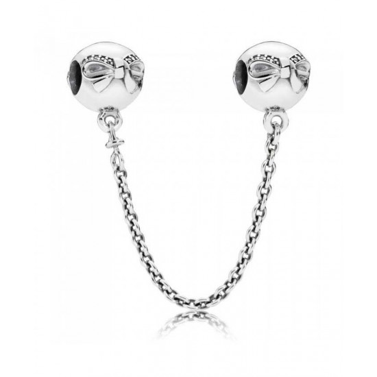 Pandora Safety Chain-Silver Bow