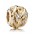 Pandora Charm-14ct Gold Cubic Zirconia Openwork Feather