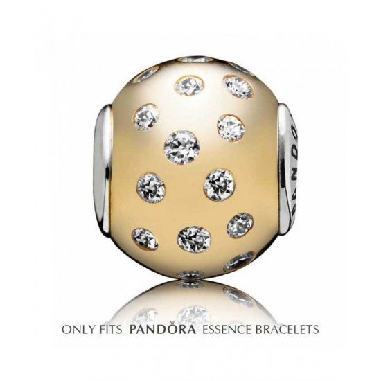 Pandora Charm-Essence Silver 14ct Gold Clear Cubic Zirconia Dignity