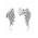 Pandora Earring-Silver Cubic Zirconia Majestic Feathers Studs