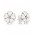 Pandora Earring-Silver White Enamel Cubic Zirconia Primrose Stud