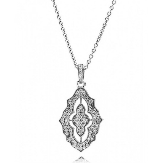 Pandora Necklace-Silver Classic Christmas Cubic Zirconia