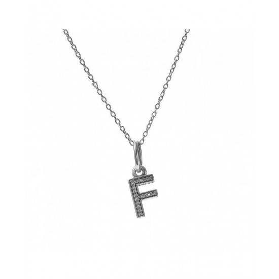 Pandora Necklace-Sparkling Alphabet F