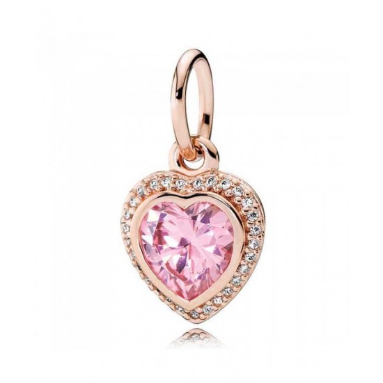 Pandora Pendant-Rose Sparkling Love Cubic Zirconia Heart