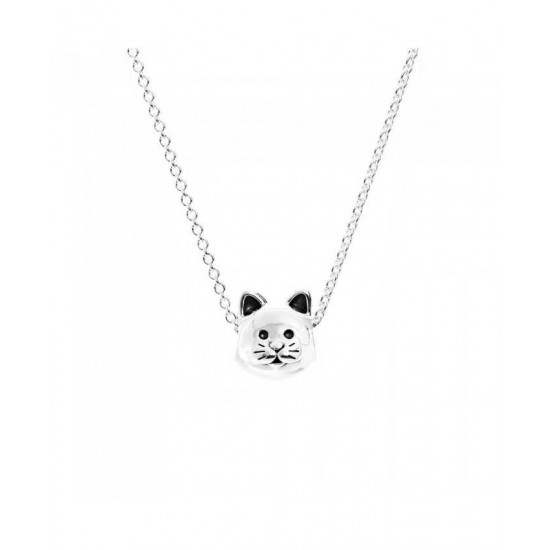 Pandora Necklace-Silver Curious Cat