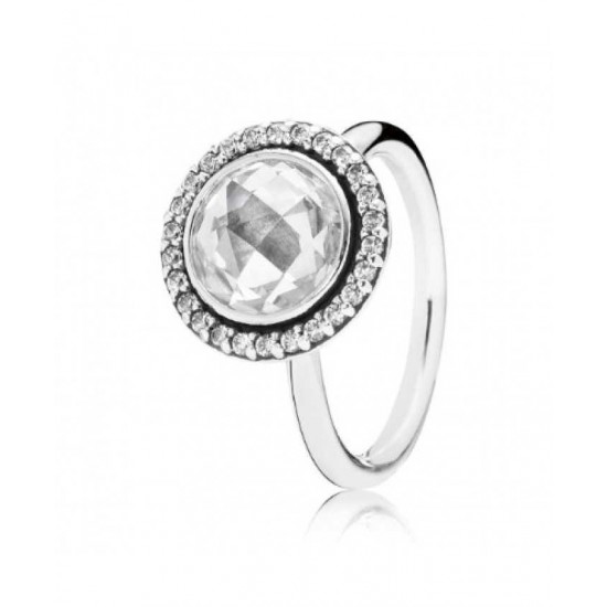 Pandora Ring-Silver Clear Faceted Cubic Zirconia
