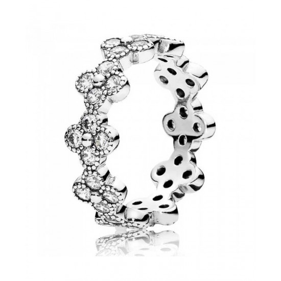 Pandora Ring-Oriental Blossom Cubic Zirconia Band Jewelry UK Sale