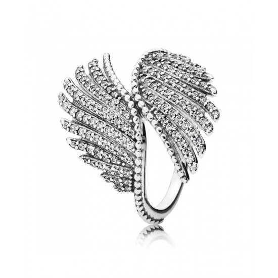 Pandora Ring-Silver Cubic Zirconia Majestic Feathers